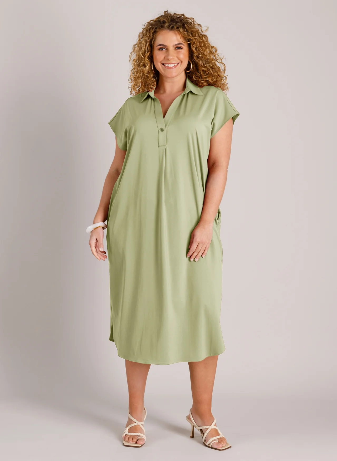 Yest Curve Jurk A006364 3103 botanic green - Image 2