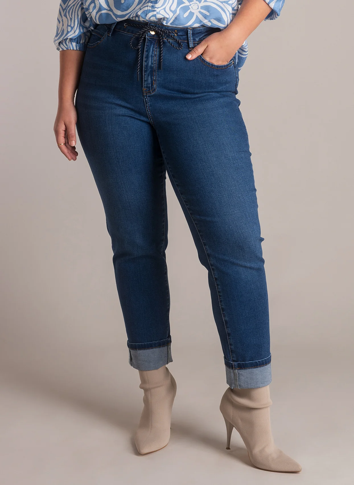 Yest Curve Pantalon A006034 12010 denim stone wash blu - Image 2