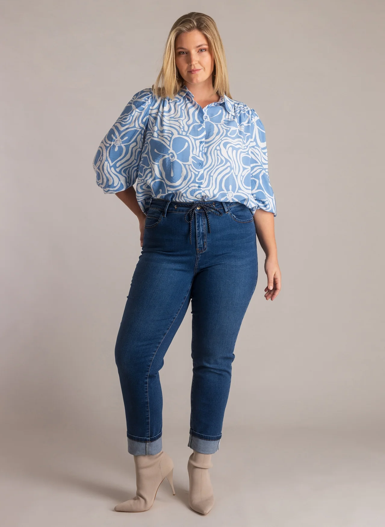 Yest Curve Pantalon A006034 12010 denim stone wash blu - Image 4